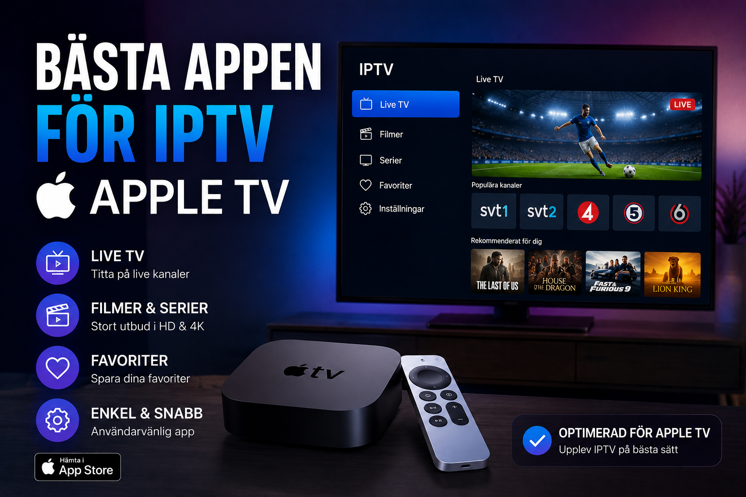bästa appen för iptv apple tv