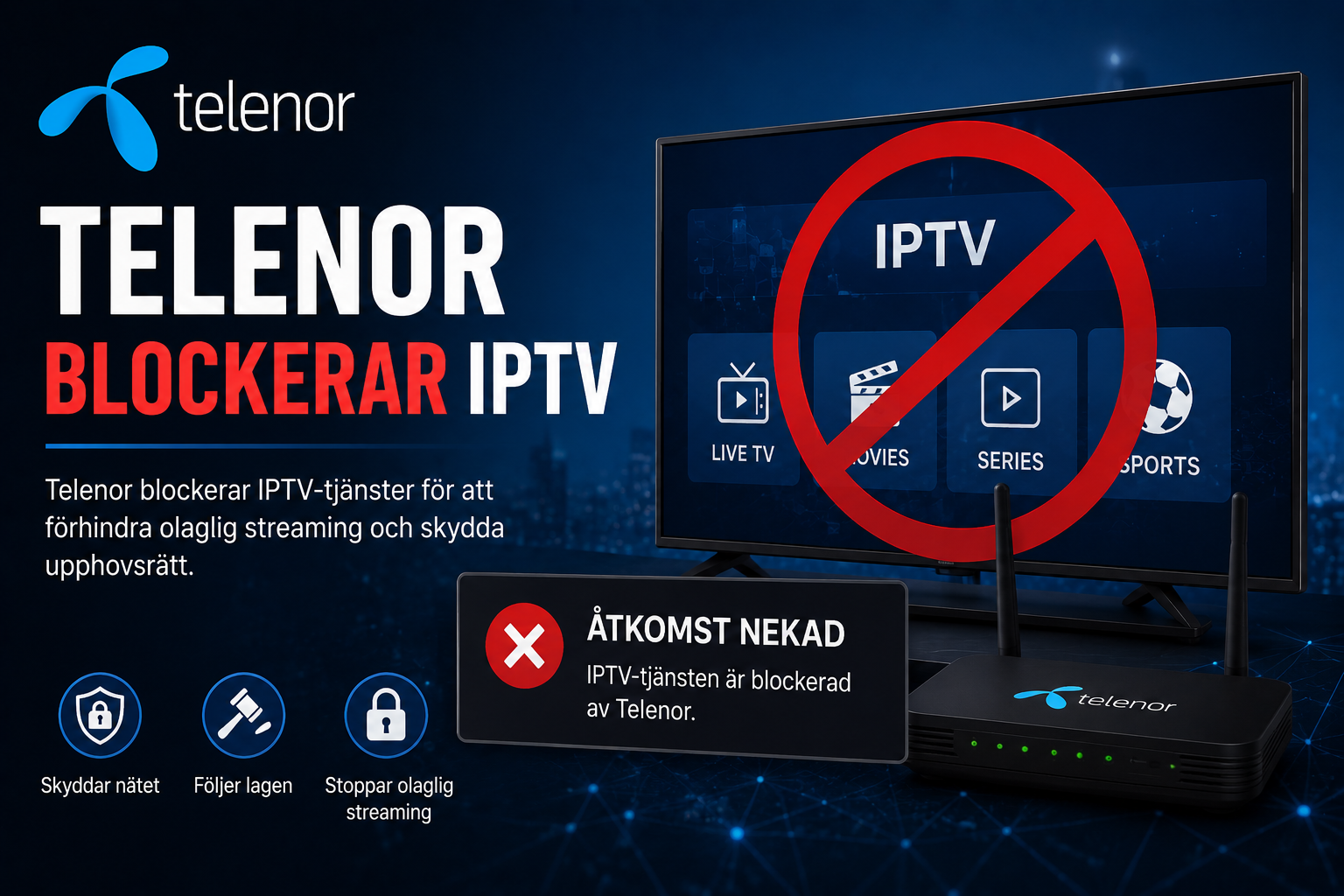 telenor blockerar iptv